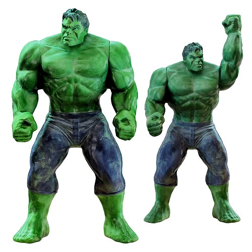 Two Hulk toys