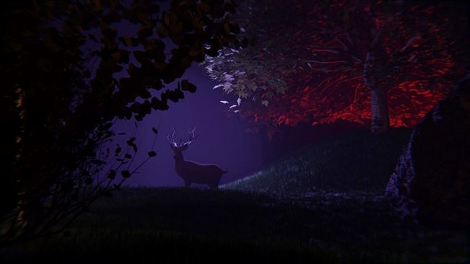 Stylized Volumetric Scene in Blender with Deer