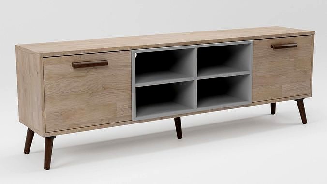 ALLOA TV Stand Light Wood with Grey