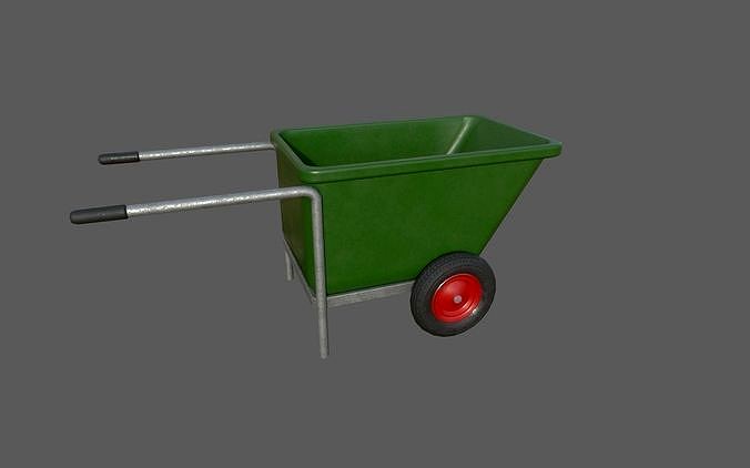 Two wheel old style garden or cleaning trolley