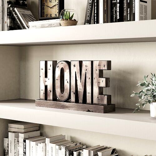 Gray Nenad Home Table Top Letter Blocks