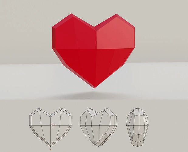 Low Poly Heart Base Mesh