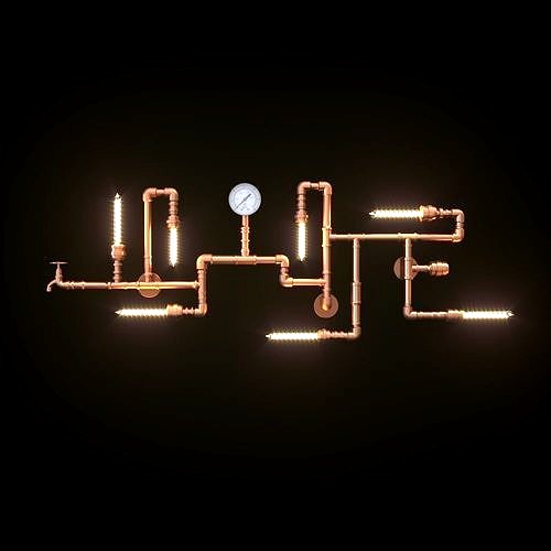 Wall lamp made of pipes LOFT