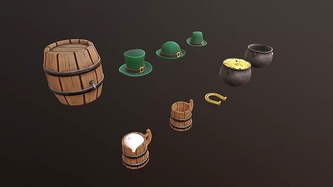 low poly St Patrick pack