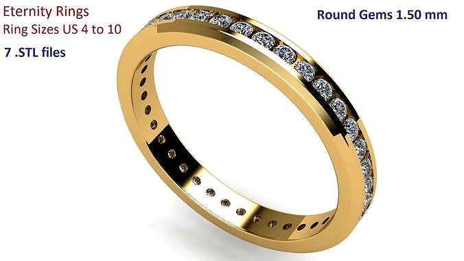 Eternity Rings Round Diamonds | 3D