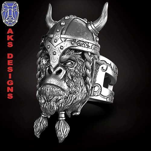 Ancient viking warrior guerilla v1 Ring Jewelry | 3D