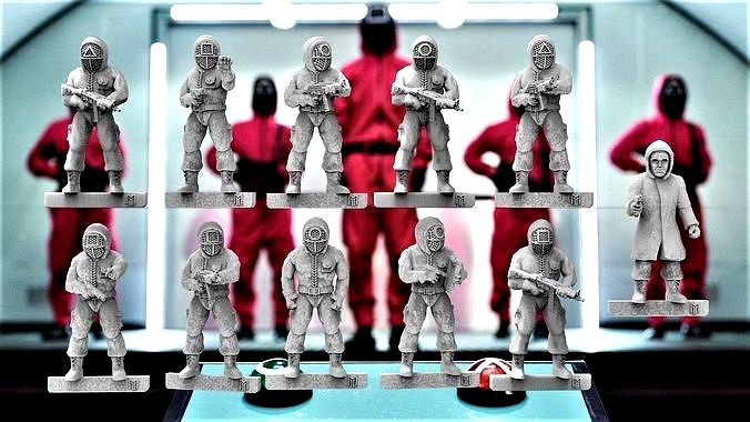 Squid Games Miniatures Soldiers Security Admins with Frontman 3D | 3D
