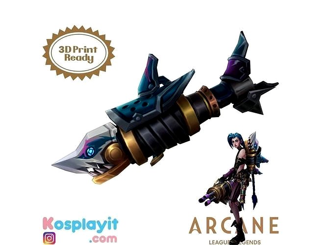 Jinx Arcane Shark Gun 3D Model League of Legends | 3D