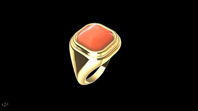 conic cornered cabochon ring stl verified  | 3D
