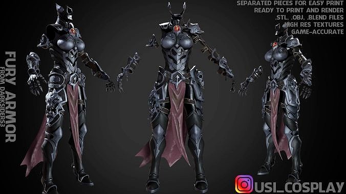 Darksiders 3 Fury Armor for Cosplay | 3D