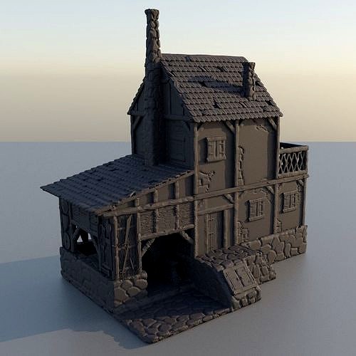 Old Blacksmith house Tabletop Terrain 25 mm | 3D