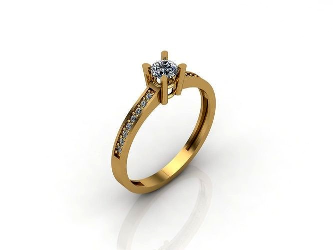 Single Stone Diamond Engagement Wedding Ring 3DM 53 | 3D