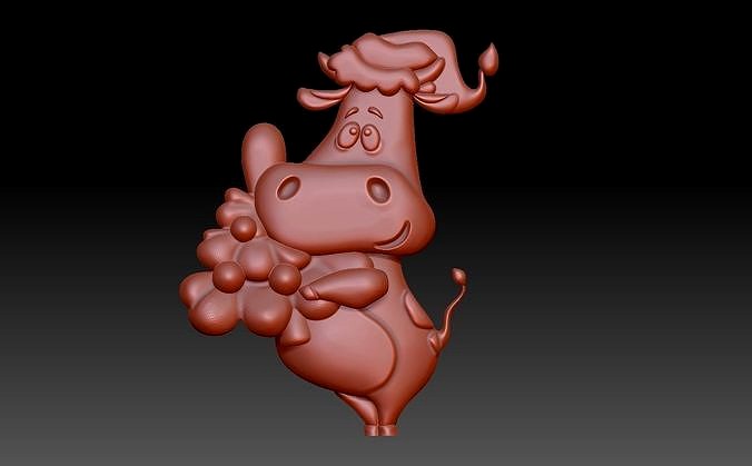 bull with flowers | 3D