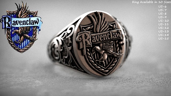 RavenClaw Crest Harry Potter Gents Ring  | 3D