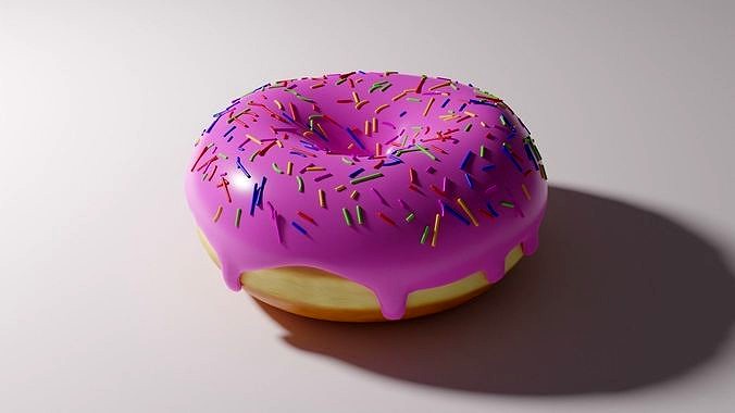 Photorealistic Sprinkled Animated 3D Donut