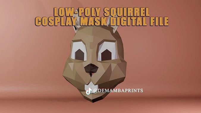 Low-Poly Squirrel Mask | 3D