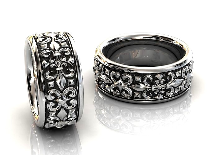 Gothic Band Ring | 3D