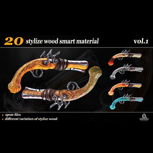 20 Stylize Wood Smart Material  VOL 0