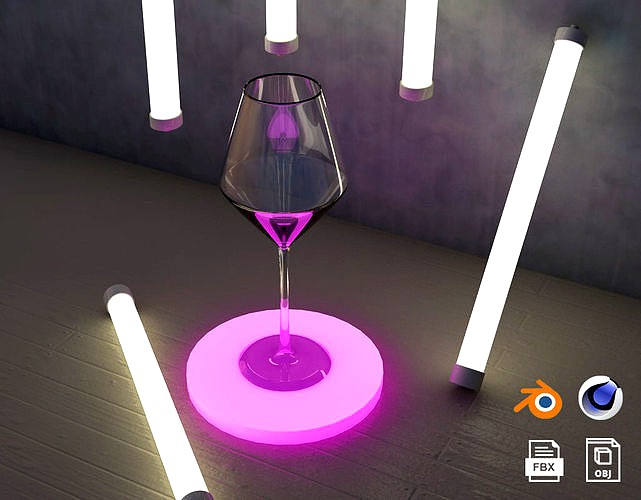Cocktail 3D Wine glass bar glassware Chianti