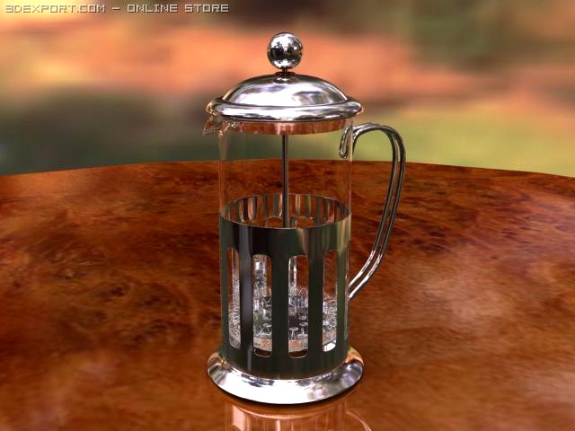 French press coffee maker 3D Model