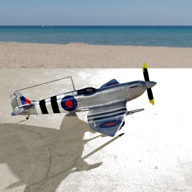 spitfire hf mk vii game and subdivision ready low-poly