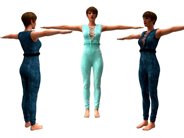 3d realistic womans with clothing design