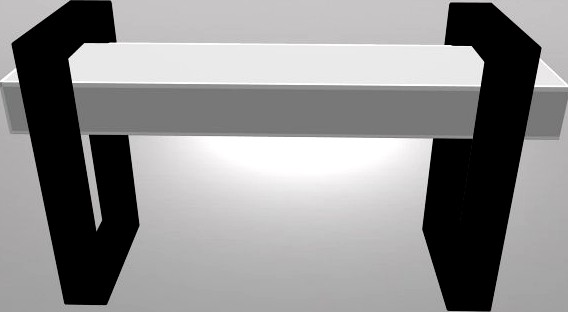 Bench with Square legs Collection X5 mb obj 3D Model