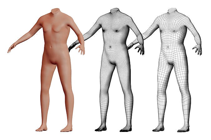 Character 19 High and Low-poly -  Body male