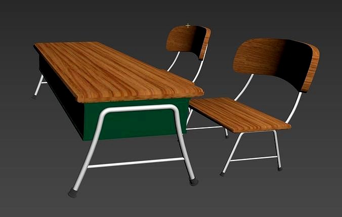 School Desk and 2 Chairs  Study table kids fbx
