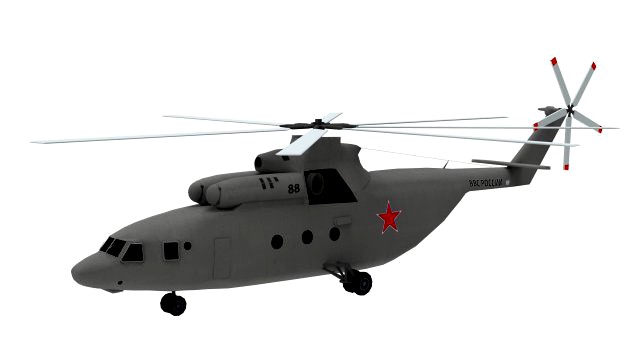 lowpoly mi-26 helicopter low-poly