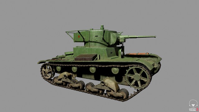 tank t-26 lowpoly soviet union