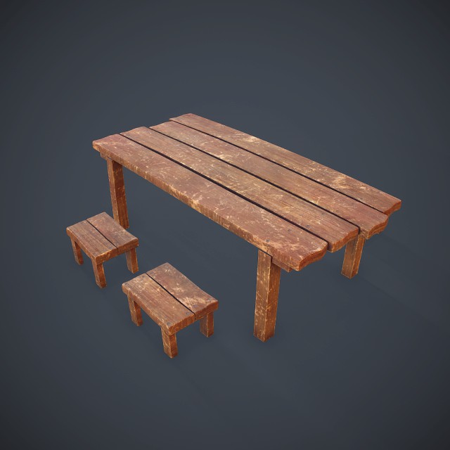 table and seat - pbr