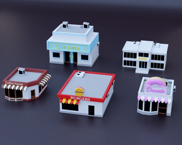 blocks to city low-poly