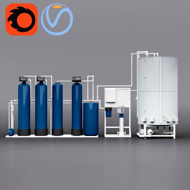 water treatment system for pouring ice