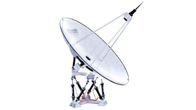 3d satelite dish on hexapod platform