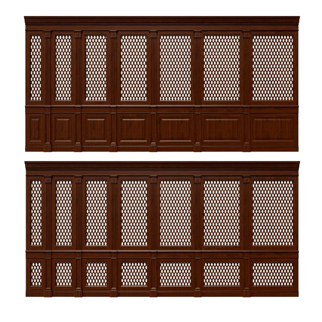 wooden panels with lattice