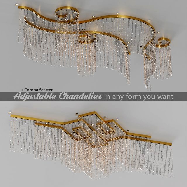 adjustable crystal string chandelier