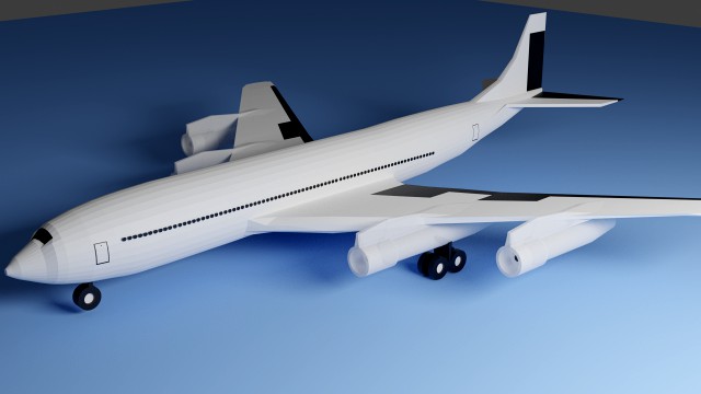 lowpoly boeing 707