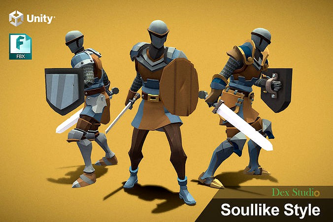 Soullike Style 01 Sword man by DexStudio