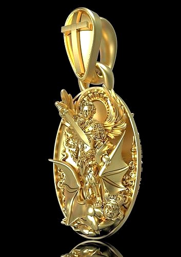 Necklace Saint Michael  Protect US For 3d Print and Casting  | 3D
