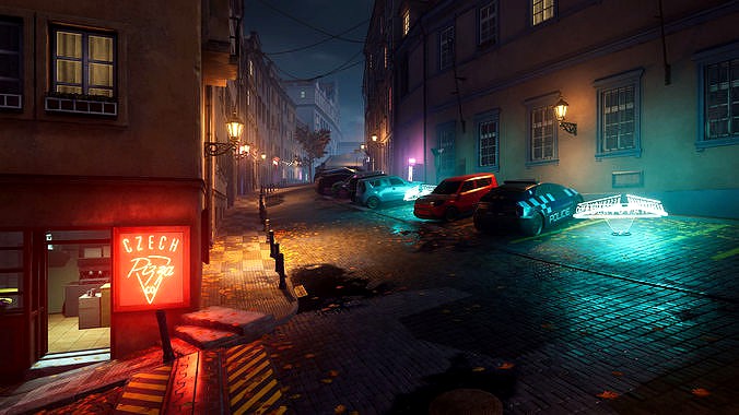 Cyberpunk Prague Street UE4