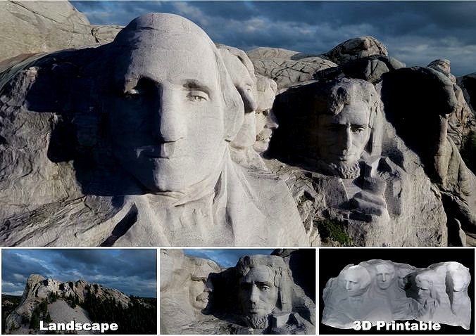 Mount Rushmore Landscape and 3D Printable