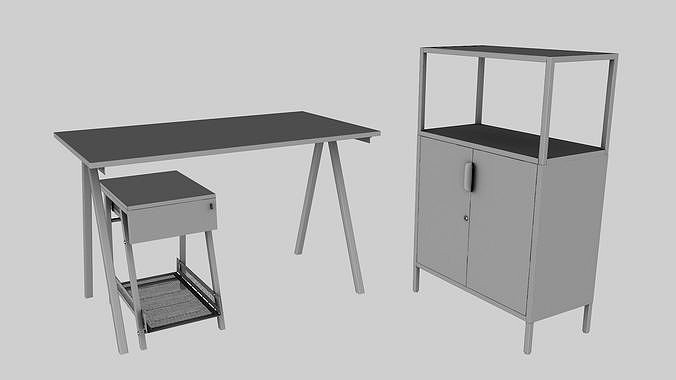 Furniture Set IKEA TROTTEN - Table Cabinet Drawer unit