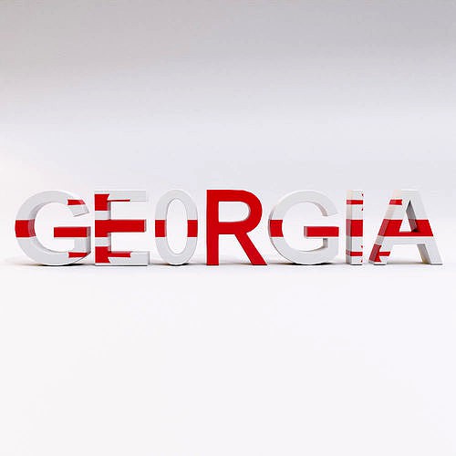 Georgia country name text 3d model