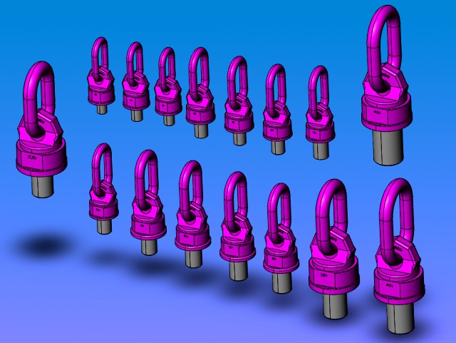 there are 16 types of vwbg heavy rotating eyebolts
