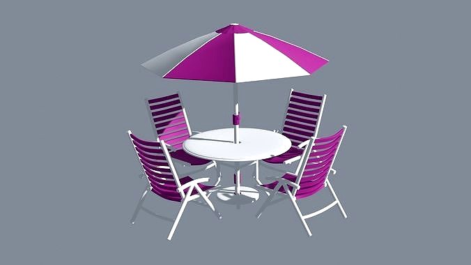 Patio outdoor table with chairs and umbrella 2