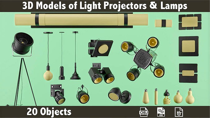 3D Models of light projectors and Lamps