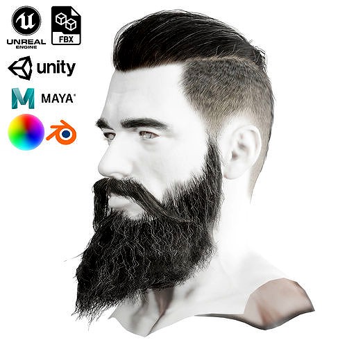 Realistic Hair Beard brows mustache p3