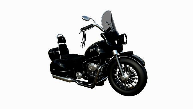 Motorcycle Cartoon B02 Black - Custom Vehicle Design