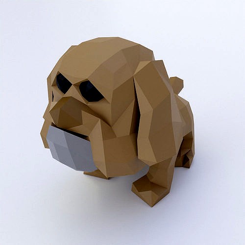 Bulldog puppy toon 3d model
